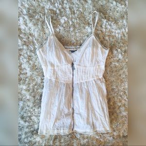 ❌SOLD❌NWT Guess Eyelet front Zip Up lace top